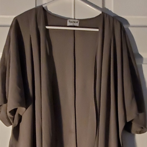 XL Grey Sheer Short Sleeve Cardigan - Picture 1 of 4